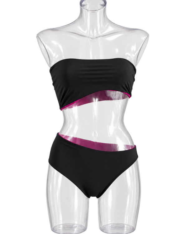 Cartagena & Barcellona – Bikini Asimmetrico Nero e Magenta