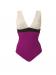 New York white black violet reversible one-piece swimsuit