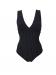 New York, reversible one-piece swimsuit, black interior pinstripe